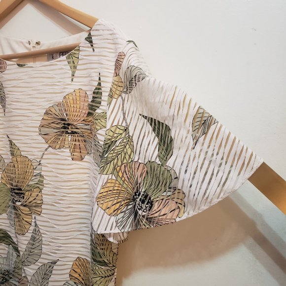 KASPER, Floral-Print Flutter-Sleeve Sheath Dress, Size 14 - Picture 8 of 14